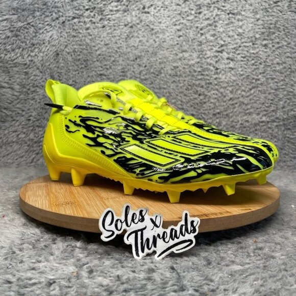 Adidas Adizero 12.0 Poison Football Cleats Size 9 Men Solar Yellow Black IG7218 - Picture 2 of 7